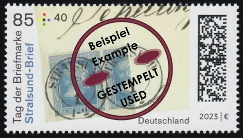 3752 Tag der Briefmarke Schätze der Philatelie 2023: Stralsund-Brief, O