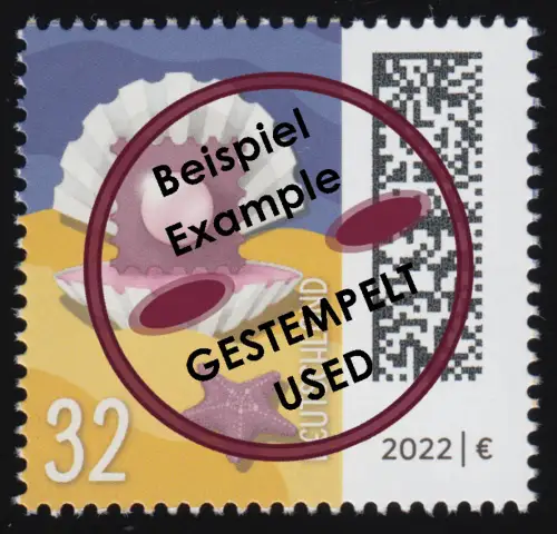 3702 Briefperle 32 Cent, nassklebend, O gestempelt