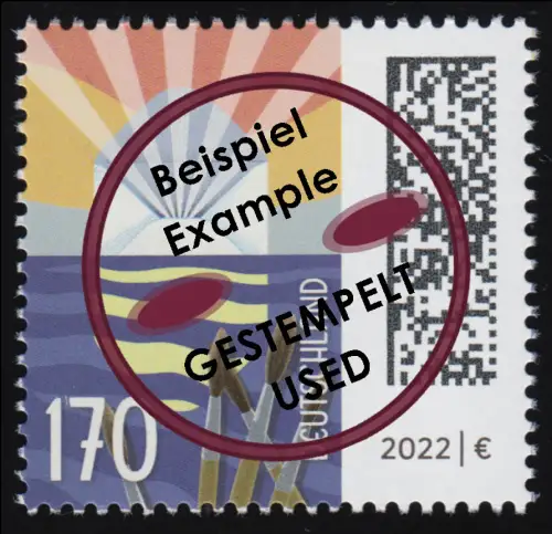 3695 Brief im Abendlicht 170 Cent, O gestempelt