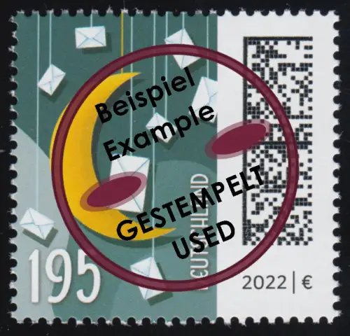 3672 Mond und Briefe 195 Cent, O gestempelt