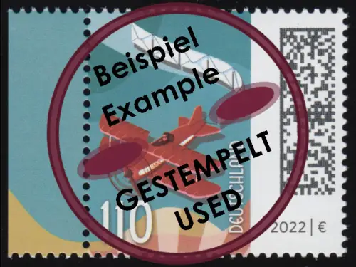 3671CI Welt der Briefe Luftpost 110 Cent aus Bogen, gestempelt O