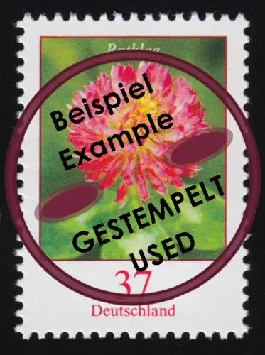 3656 Blume Rotklee 37 Cent, nassklebend, O gestempelt