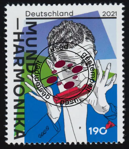 3601 Mundharmonika, gestempelt O
