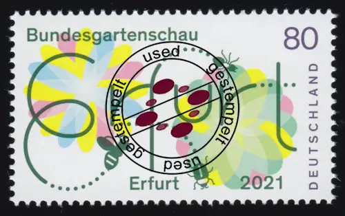 3600 Bundesgartenschau Erfurt 2021, gestempelt O