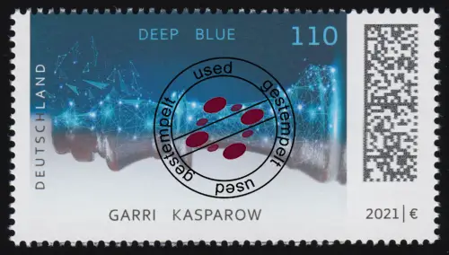 3595 Schach - Deep Blue schlägt Kasparow, nassklebend, gestempelt O