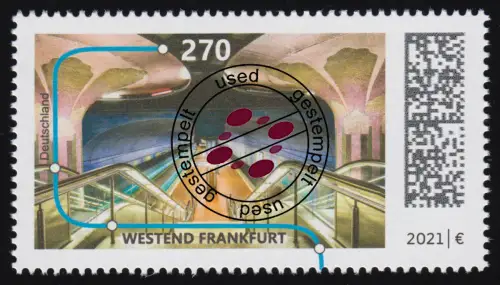 3594 U-Bahn-Station: Westend Frankfurt, nassklebend, O