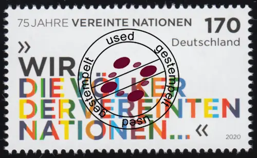 3549 Jubiläum 75 Jahre UNO Vereinte Nationen, O