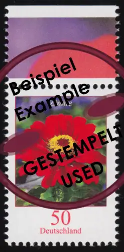 3535 Blume Zinnie 50 Cent aus Bogen, gestempelt O