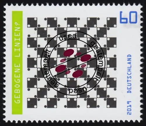 3496 Optische Täuschungen - Gebogene Linien?, gestempelt O