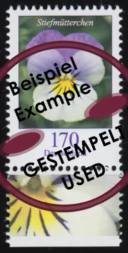 3473 Blume Stiefmütterchen 170 Cent, aus Bogen, gestempelt O