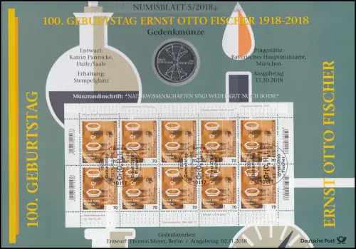 3420 Chemiker Ernst Otto Fischer - Numisblatt 5/2018