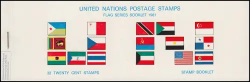 UNO New York AIDIP-Edition Flaggen-Markenheftchen 1981 Nummer 2A (weiß) ** 