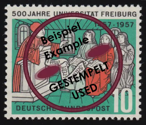 256x Uni Freiburg - vorderseitig weißes Papier, O gestempelt