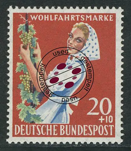 299 Landwirtschaft 20+10 Pf Winzerin O gestempelt