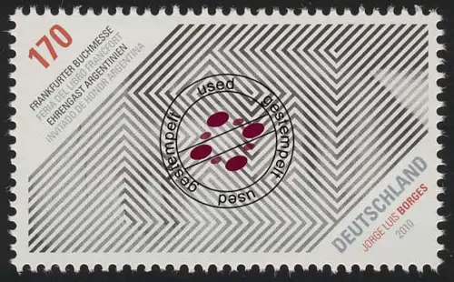 2815 Frankfurter Buchmesse Argentinien J.L. Borges, gestempelt O