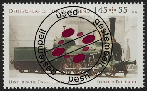 2948 Jugend 145 Cent: Güterzuglokomotive, gestempelt O