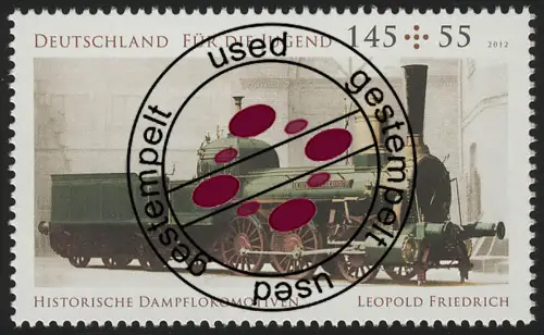 2948 Jugend 145 Cent: Güterzuglokomotive, gestempelt O