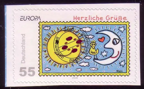 2665 Europa/CEPT SELBSTKLEBEND aus MH 73 Rizzi Grüße, gestempelt O