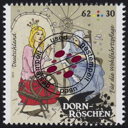 3132 Wofa Grimms Märchen - Dornröschen 62 Cent nassklebend, gestempelt O