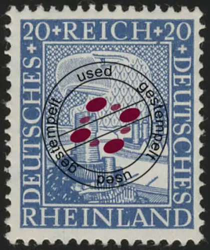 374 Rheinland 20 Pf, gestempelt O