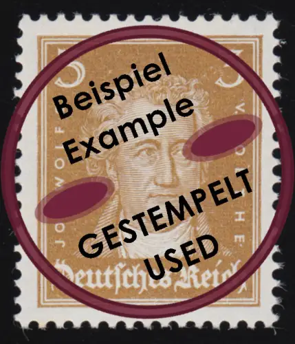 386 Köpfe berühmter Deutscher 3 Pf Goethe hellbraun O