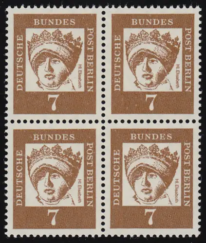 200 Bed. Deutsche 7 Pf Viererblock ** postfrisch