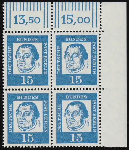 203 Bed. Deutsche 15 Pf Eck-Vbl. or ** postfrisch