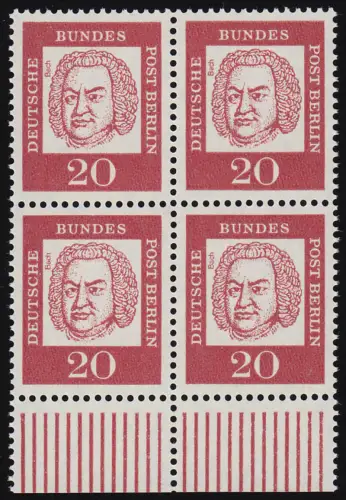 204 Bed. Deutsche 20 Pf UR-Viererbl. ** postfrisch