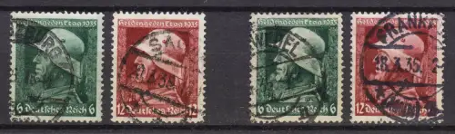 569-570 x+y Heldengedenktag, je ein Satz senkrecht und waagerecht geriffelt, O