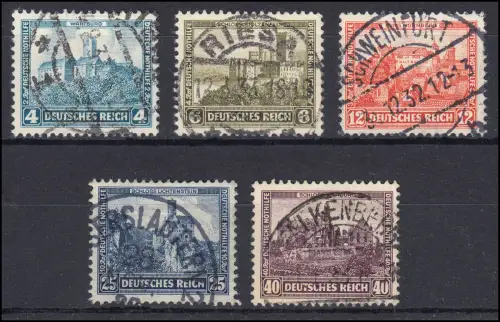 474-478 Deutsche Nothilfe Burgen und Schlösser, 5 Werte, Satz gestempelt O