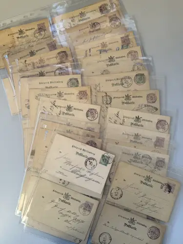 Württemberg - Kollektion mit ca. 50 Ganzsachen vor 1900, tolle Stempel!