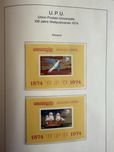 100 Jahre Weltpostverein UPU - zwei Bände, ca. 180 Seiten, mit Briefmarken **
