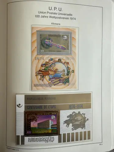 100 Jahre Weltpostverein UPU - zwei Bände, ca. 180 Seiten, mit Briefmarken **