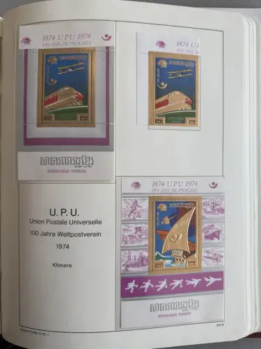 100 Jahre Weltpostverein UPU - zwei Bände, ca. 180 Seiten, mit Briefmarken **