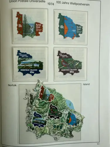 100 Jahre Weltpostverein UPU - zwei Bände, ca. 180 Seiten, mit Briefmarken **