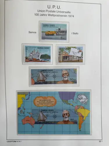 100 Jahre Weltpostverein UPU - zwei Bände, ca. 180 Seiten, mit Briefmarken **