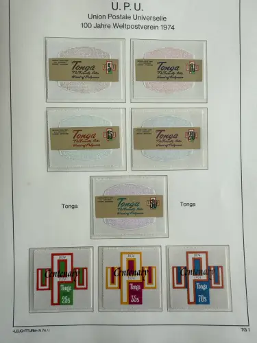 100 Jahre Weltpostverein UPU - zwei Bände, ca. 180 Seiten, mit Briefmarken **