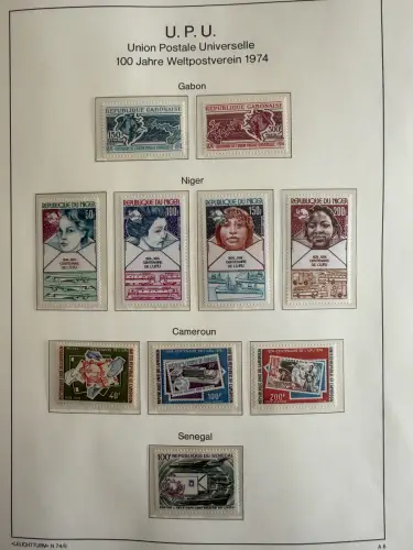 100 Jahre Weltpostverein UPU - zwei Bände, ca. 180 Seiten, mit Briefmarken **