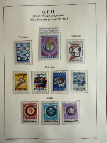 100 Jahre Weltpostverein UPU - zwei Bände, ca. 180 Seiten, mit Briefmarken **