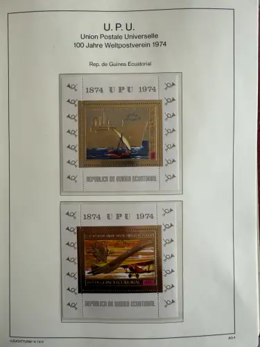 100 Jahre Weltpostverein UPU - zwei Bände, ca. 180 Seiten, mit Briefmarken **