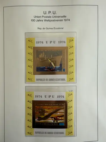 100 Jahre Weltpostverein UPU - zwei Bände, ca. 180 Seiten, mit Briefmarken **