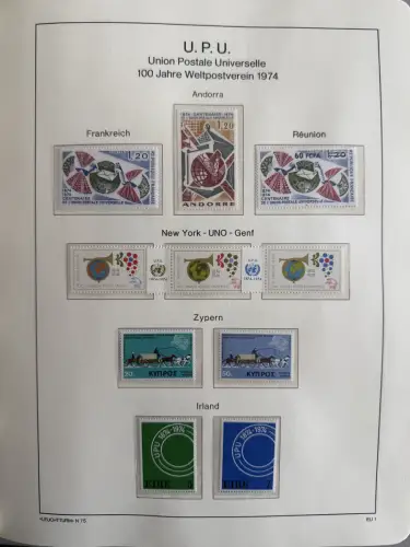 100 Jahre Weltpostverein UPU - zwei Bände, ca. 180 Seiten, mit Briefmarken **