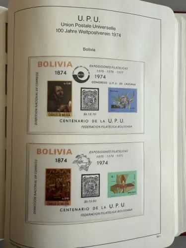 100 Jahre Weltpostverein UPU - zwei Bände, ca. 180 Seiten, mit Briefmarken **