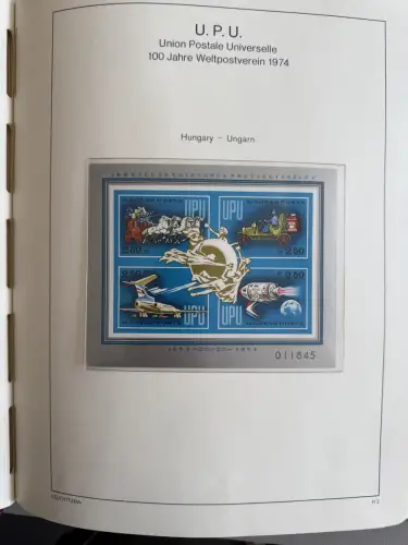 100 Jahre Weltpostverein UPU - zwei Bände, ca. 180 Seiten, mit Briefmarken **