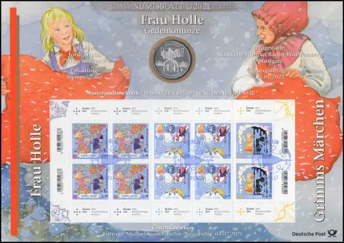3585-3587 Grimms Märchen: Frau Holle - Numisblatt 1/2021