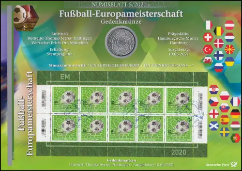 3611 Fußball-Europameisterschaft - Numisblatt 5/2021