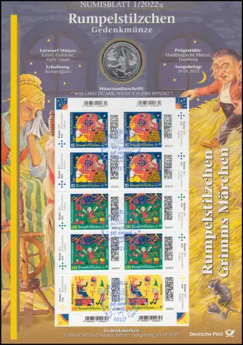 3664-3666 Grimms Märchen: Rumpelstilzchen - Numisblatt 1/2022