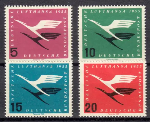 Luftpost Ausstellung Stuttgart LAS 86, Faksimile Satz Bund Lufthansa 205-208