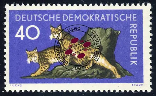 741 Waldtiere Luchse 40 Pf, gestempelt O