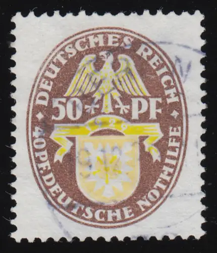 434 Nothilfe 50 Pf - Farbausfall der Farbe orangerot, O Berlin 19.12.29